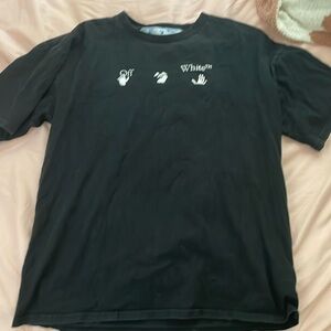 Grey drippy off white T